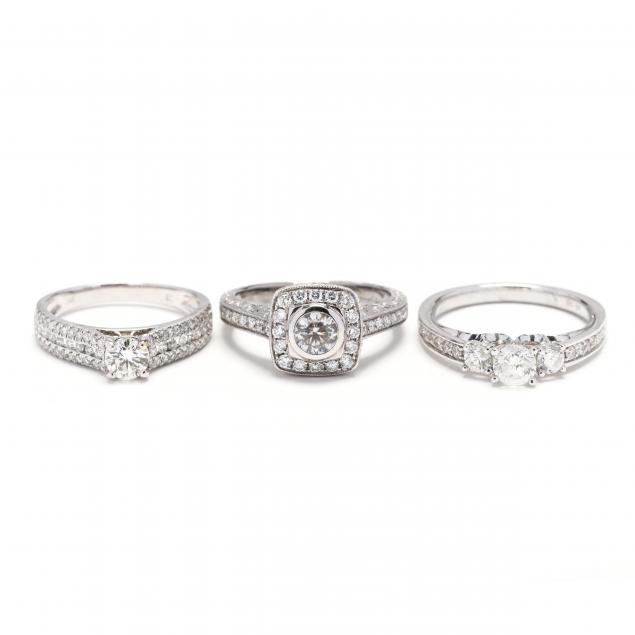 three-14kt-white-gold-and-diamond-engagement-rings