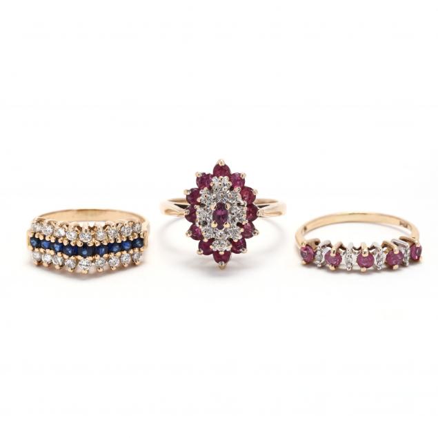 three-gold-and-gem-set-rings