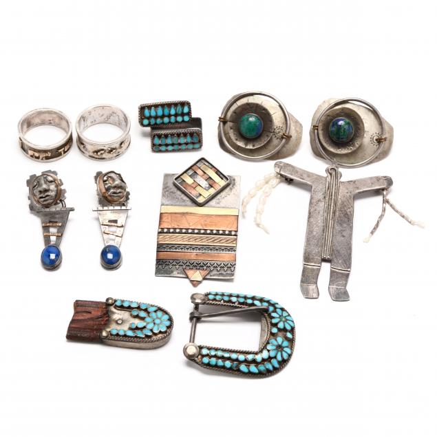 group-of-silver-jewelry-items