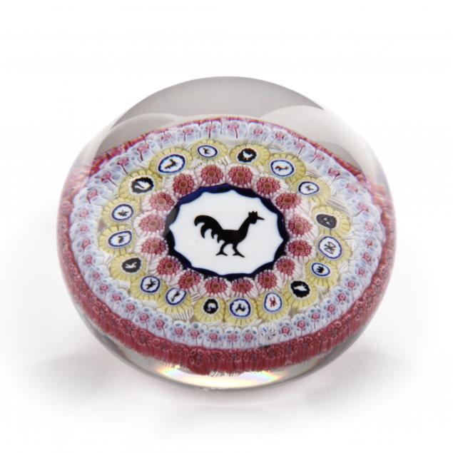 1971-baccarat-crystal-rooster-paperweight