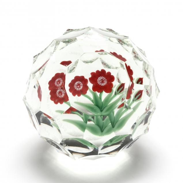 orient-flume-faceted-flower-glass-paperweight