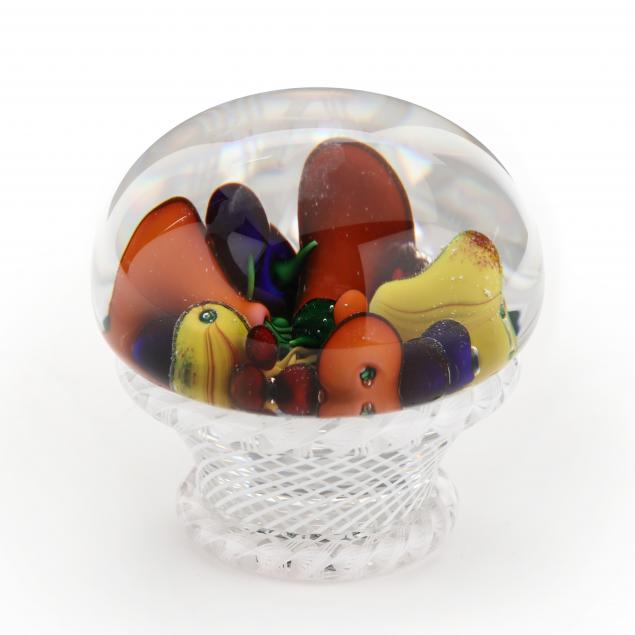 saint-louis-latticino-fruit-basket-art-glass-paperweight