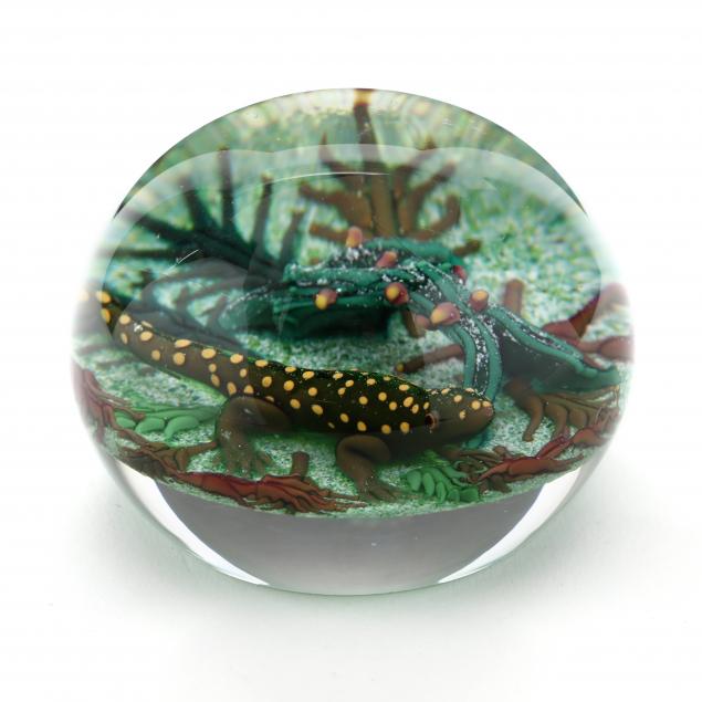 william-manson-salamander-glass-paperweight