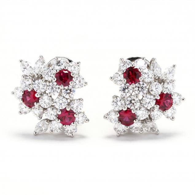 platinum-diamond-and-ruby-earrings