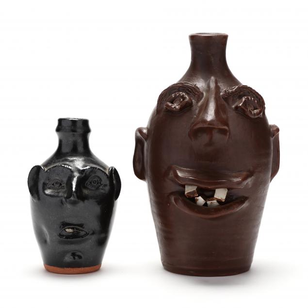 two-folk-pottery-face-jugs-seagrove-nc