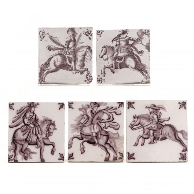 five-dutch-delft-equestrian-tiles