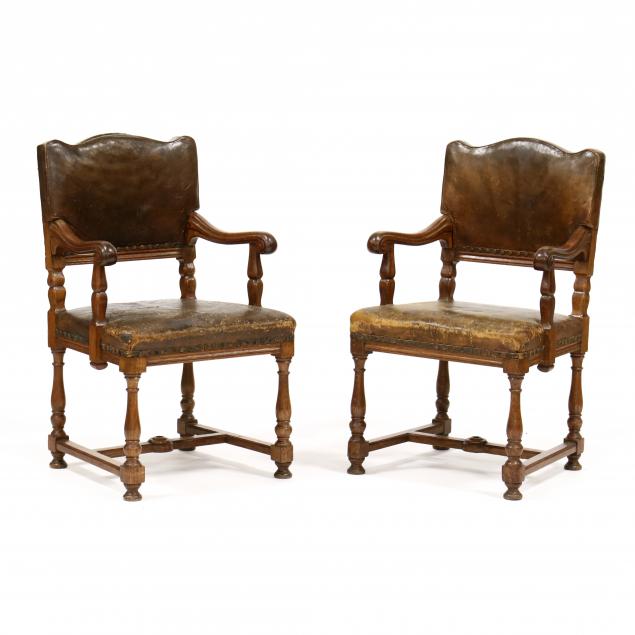 vintage-pair-of-english-oak-and-leather-armchairs