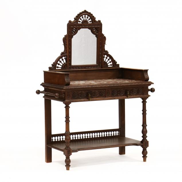 french-carved-oak-and-marble-top-mirrored-wash-stand