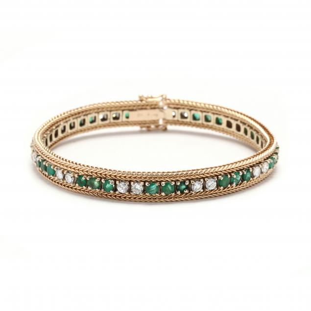 18kt-gold-emerald-and-diamond-bracelet