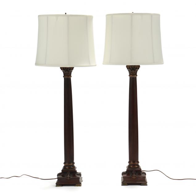 frederick-cooper-pair-tall-column-lamps