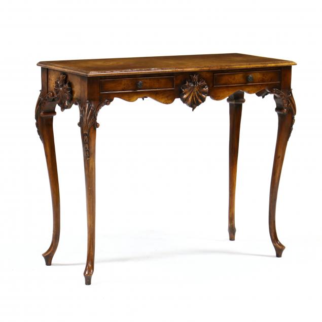 continental-burl-wood-two-drawer-console-table
