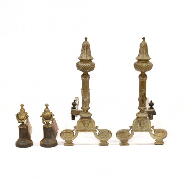 a-pair-of-antique-continental-brass-andirons-and-firedogs