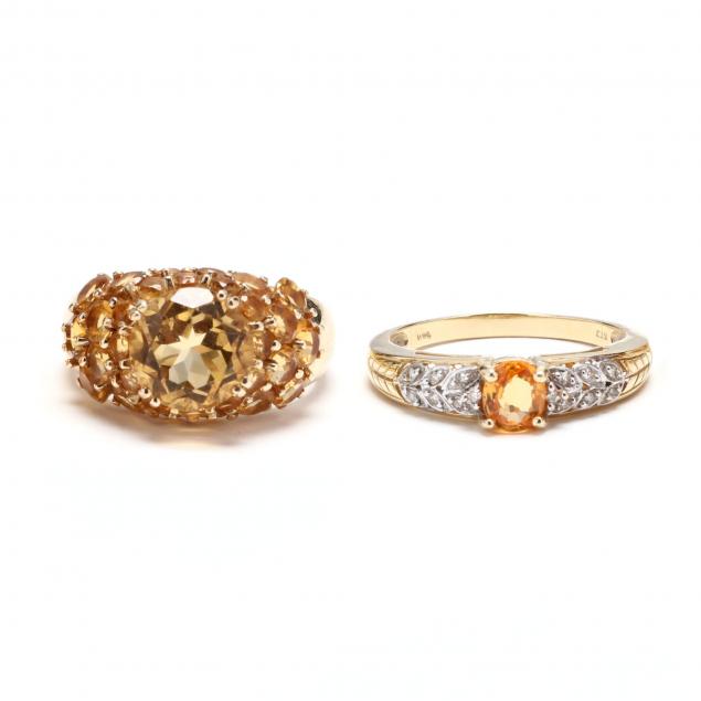 two-gold-and-gem-set-rings