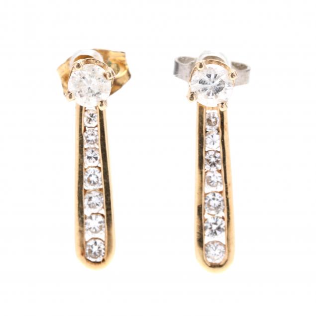 gold-and-diamond-stud-earrings-with-diamond-drops