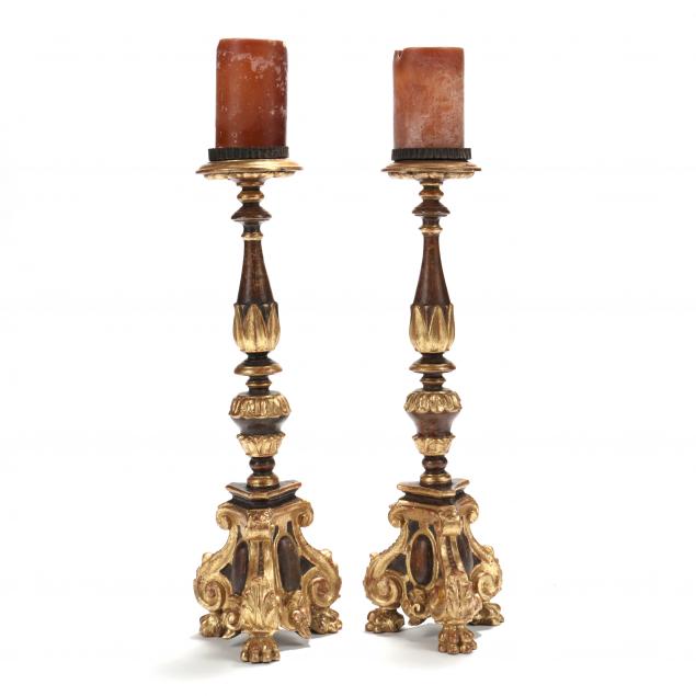 pair-of-antique-carved-and-gilt-wood-pricket-sticks