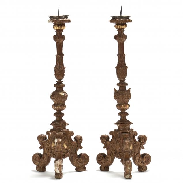 pair-of-large-antique-carved-and-gilt-continental-pricket-sticks