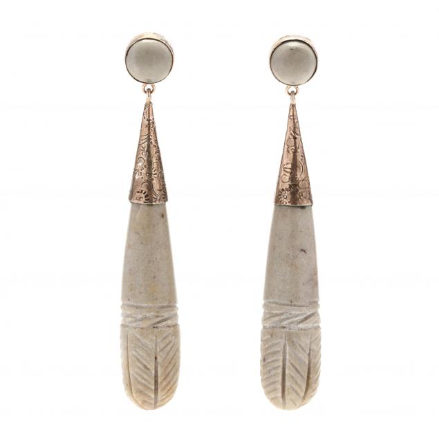 silver-and-hardstone-dangle-earrings