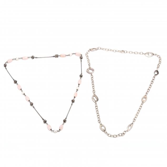 two-silver-necklaces
