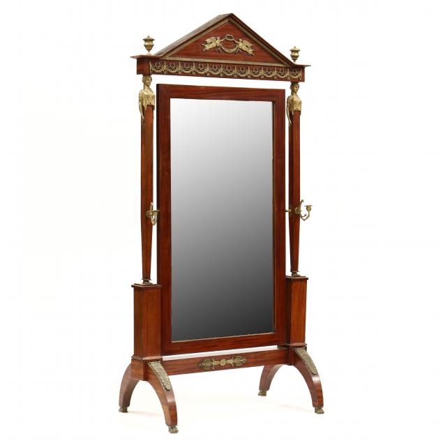 french-empire-mahogany-and-ormolu-mounted-cheval-mirror