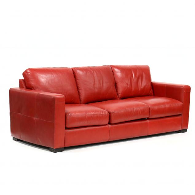 contemporary-red-leather-sofa