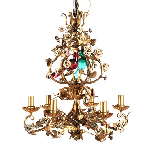 vintage-italian-tole-and-glass-chandelier