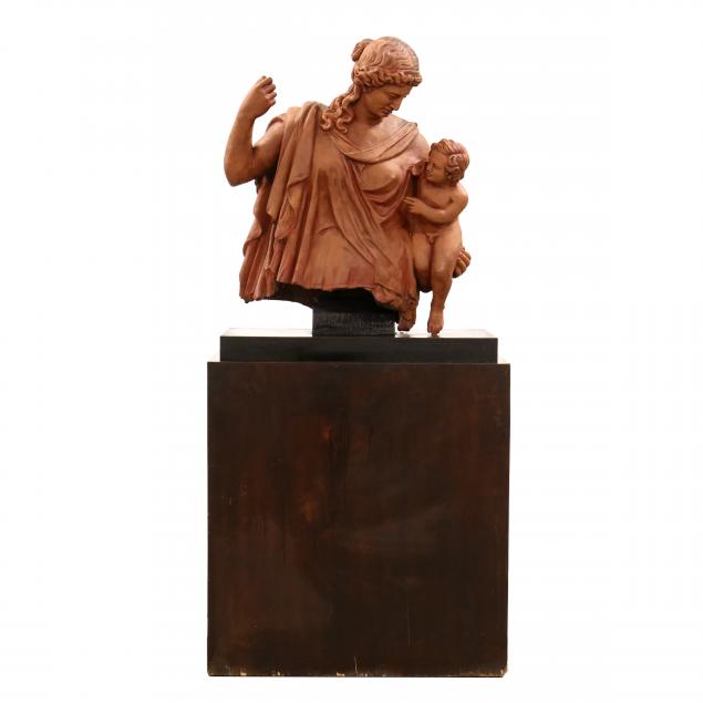 life-size-terra-cotta-partial-sculpture-on-stand