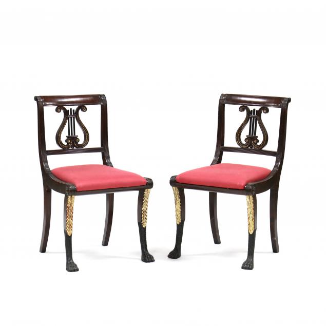 pair-of-american-classical-carved-and-gilt-mahogany-side-chairs