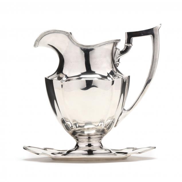 a-sterling-silver-water-pitcher-and-undertray-by-gorham