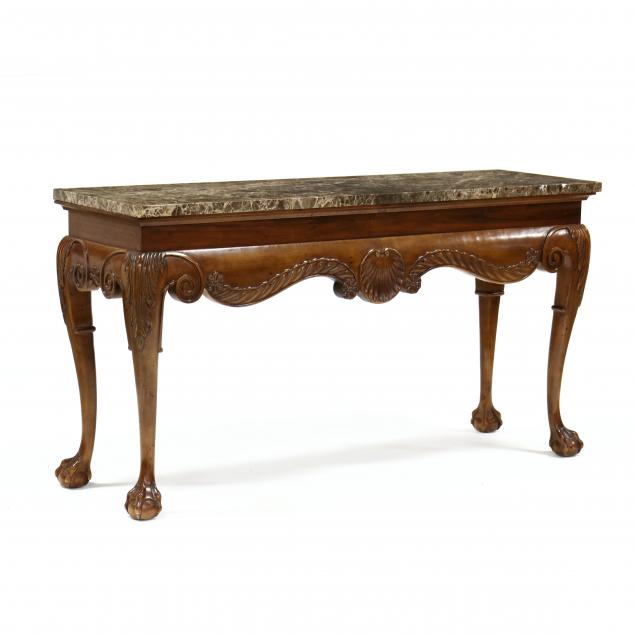 chippendale-style-marble-top-console-table