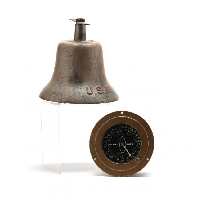 wwii-era-quarterdeck-bell-and-sailing-vessel-wind-guide