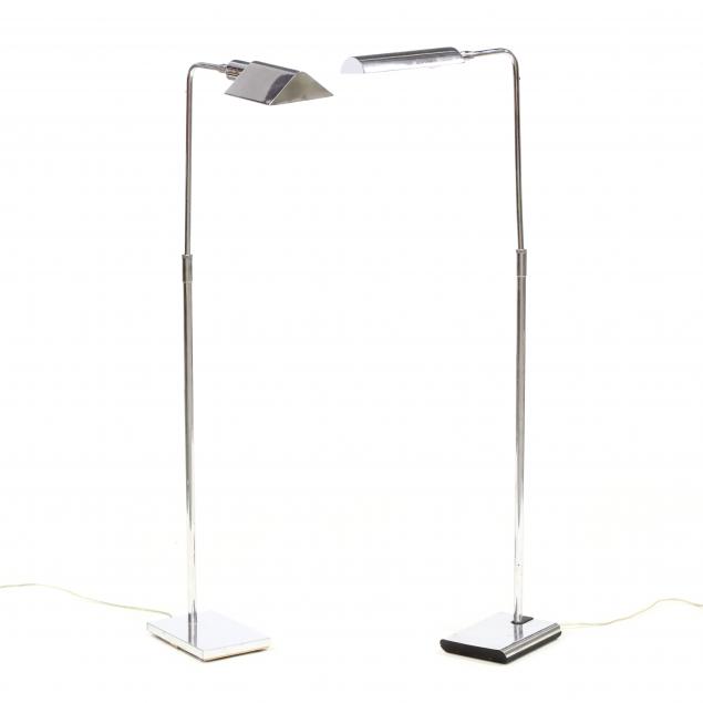 two-koch-lowy-steel-floor-lamps