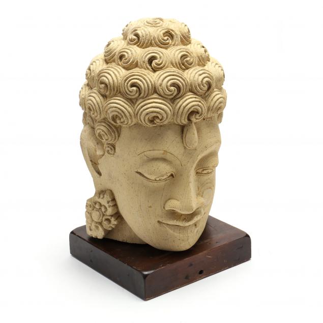 an-asian-carved-stone-buddha-head