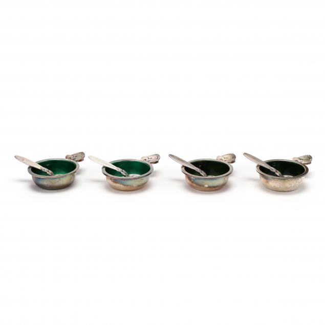 georg-jensen-i-cactus-i-enameled-sterling-silver-salt-cellars-and-spoons