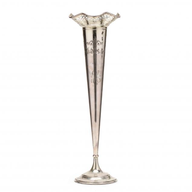 george-a-henckle-and-co-sterling-silver-tall-trumpet-vase