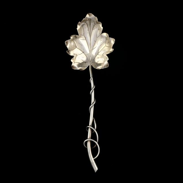 antique-naturalistic-sterling-silver-leaf-form-serving-spoon