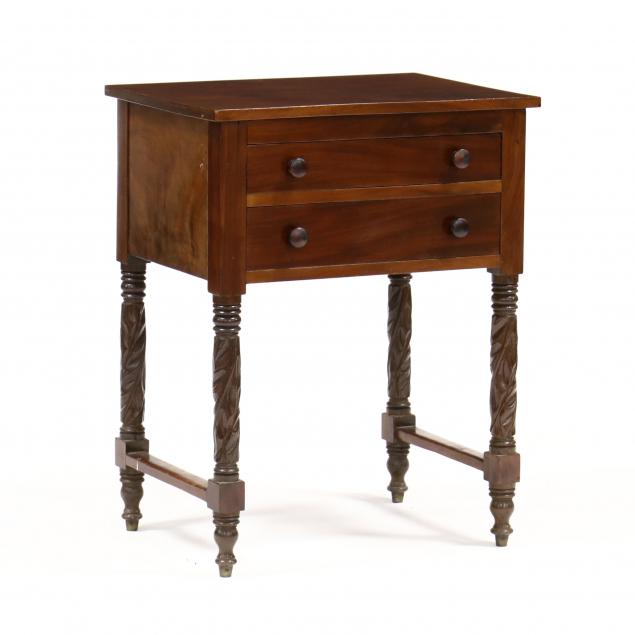 american-classical-mahogany-two-drawer-table