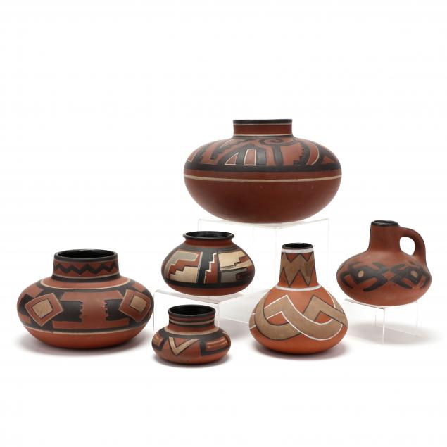 clifton-pottery-six-southwestern-style-vessels