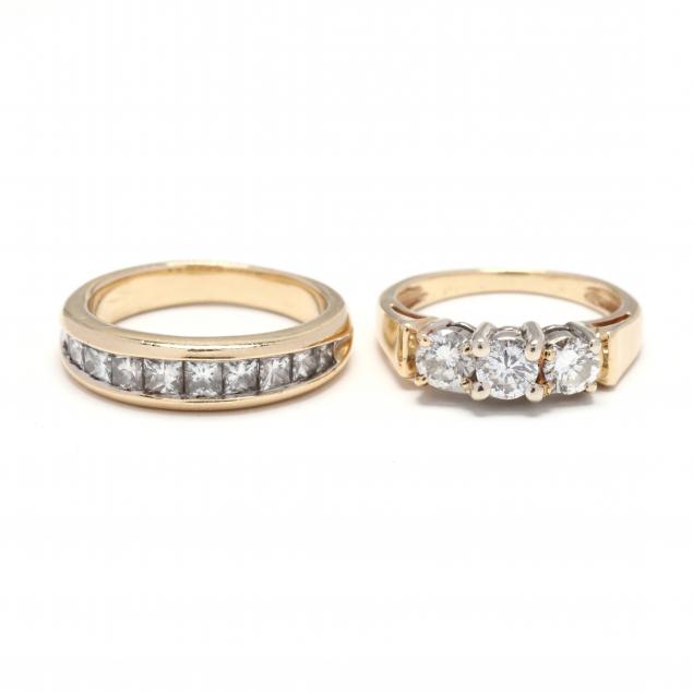 two-yellow-gold-and-diamond-bands
