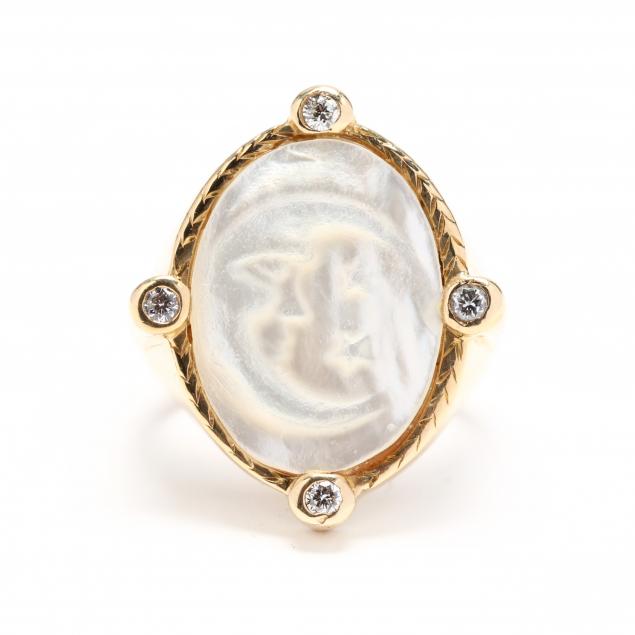 yellow-gold-mother-of-pearl-cameo-and-diamond-ring