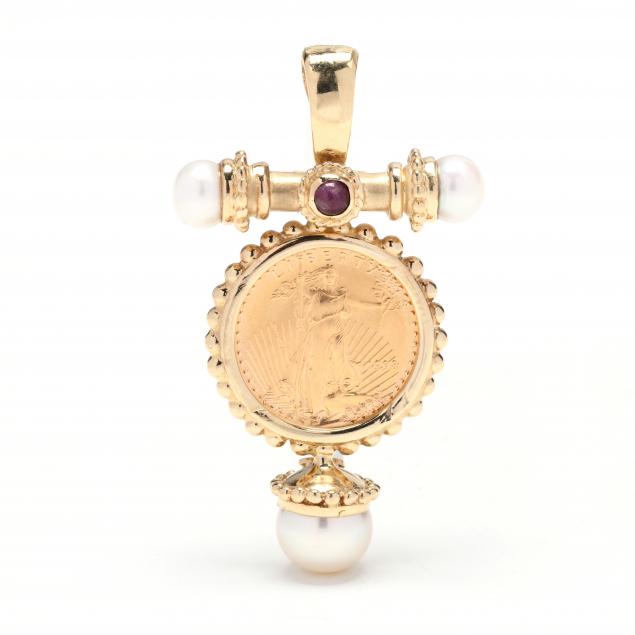 yellow-gold-gold-coin-and-gem-set-pendant