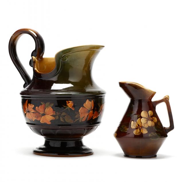 two-lonhuda-pottery-pitchers