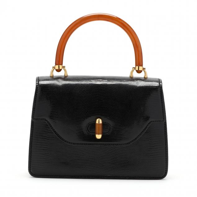 a-vintage-black-lizard-flap-handbag-gucci