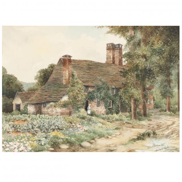 christopher-wyndham-hughes-english-1881-1961-cottage-garden-in-summer