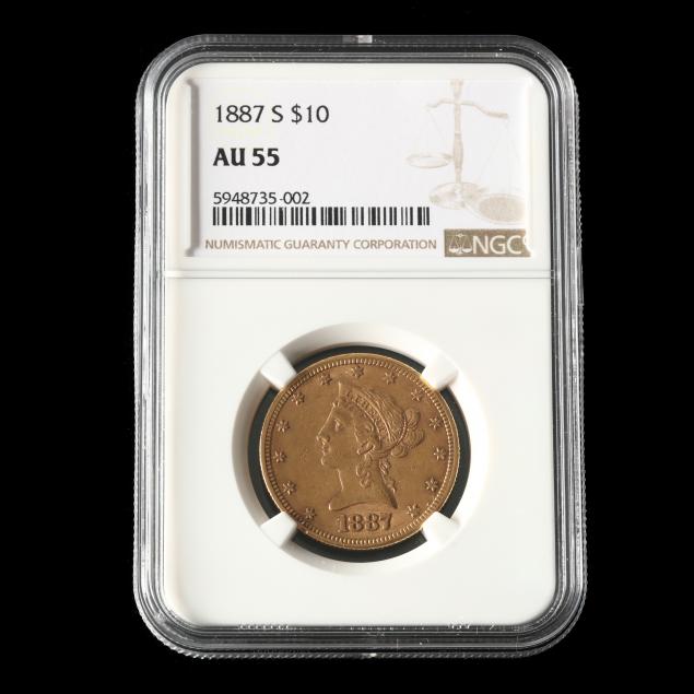 1887-s-10-liberty-head-gold-eagle-ngc-au55