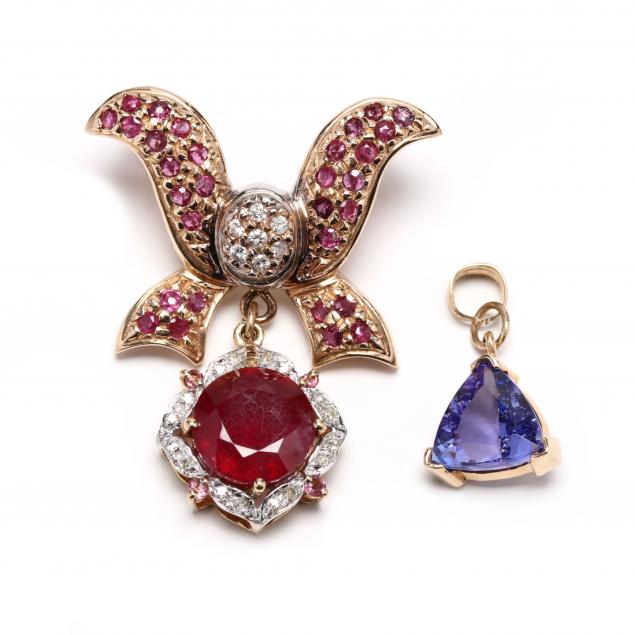 two-gold-and-gem-set-slide-pendants