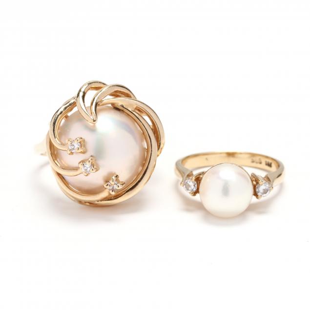 two-gold-and-pearl-rings