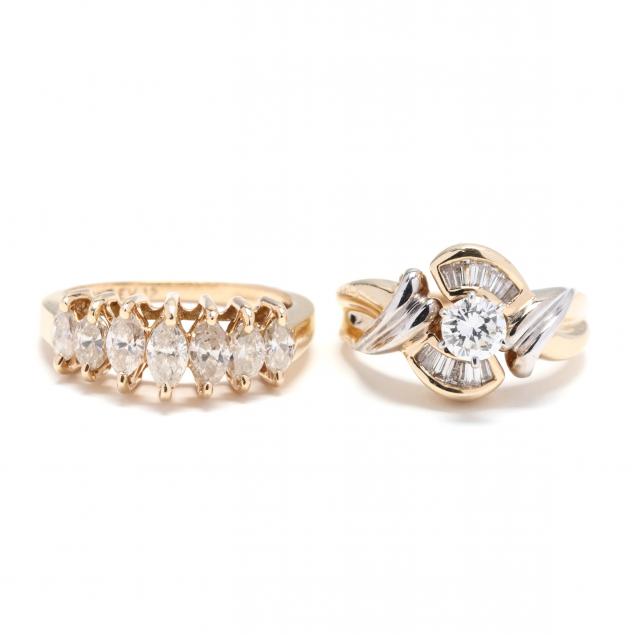 two-gold-and-diamond-rings