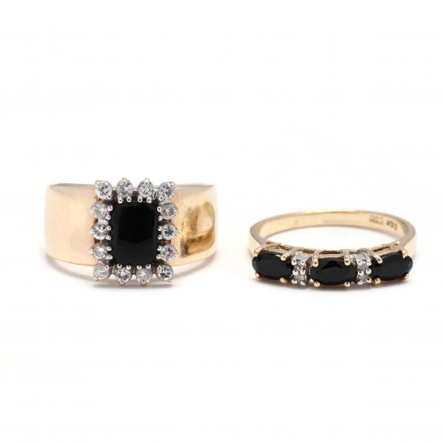 two-gold-onyx-and-diamond-rings
