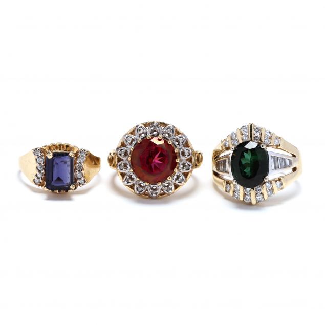 three-gold-and-gem-set-rings