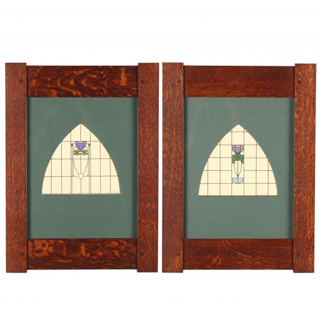 dard-hunter-iii-pair-of-mission-framed-roycroft-stained-glass-prints